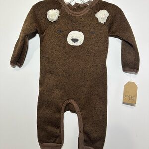 Chick Pea Brown Bear One Piece 6-9M NWT